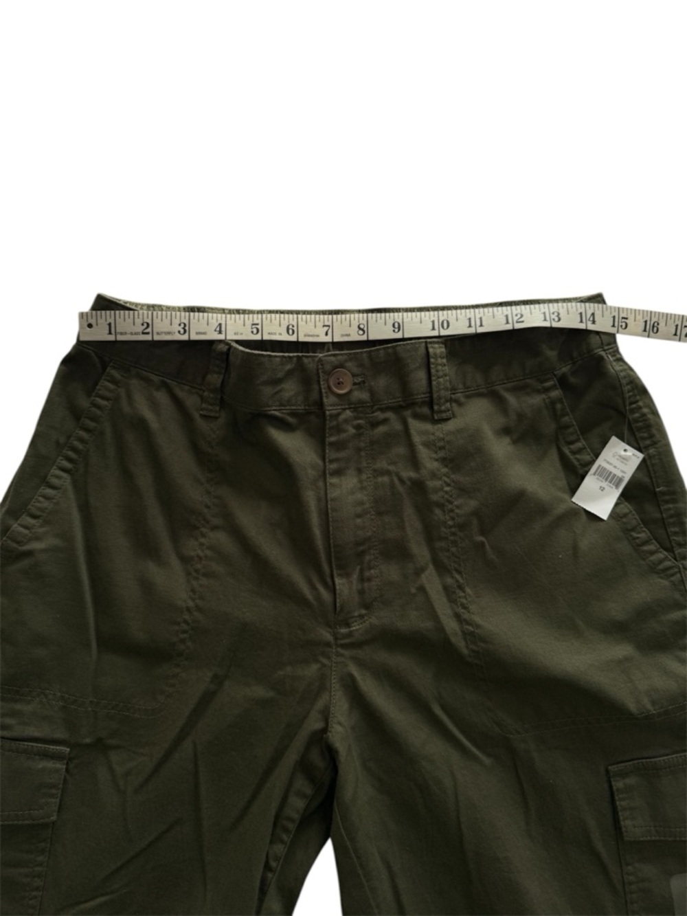 NWT GAP Girlfriend Cargo Joggers Olive Green Size 12 - Picture 8 of 10